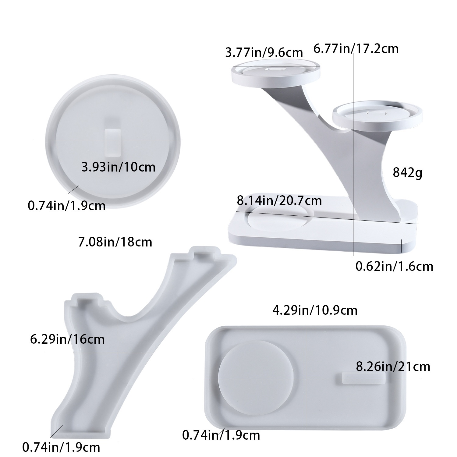 Candle Molds - قالب سيليكون لعمل حامل شموع من