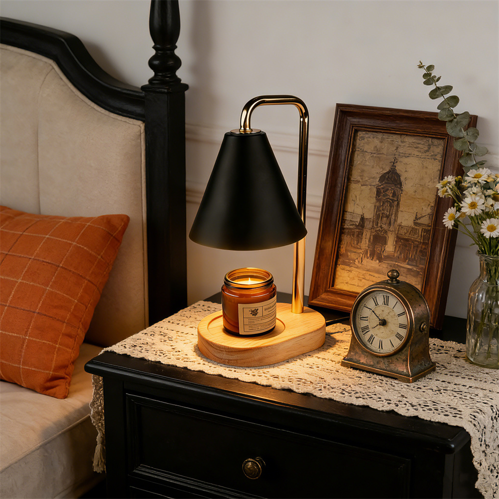 مصباح تسخين الشموع الأسود مع م - مراجعة Silk Candle وسعره