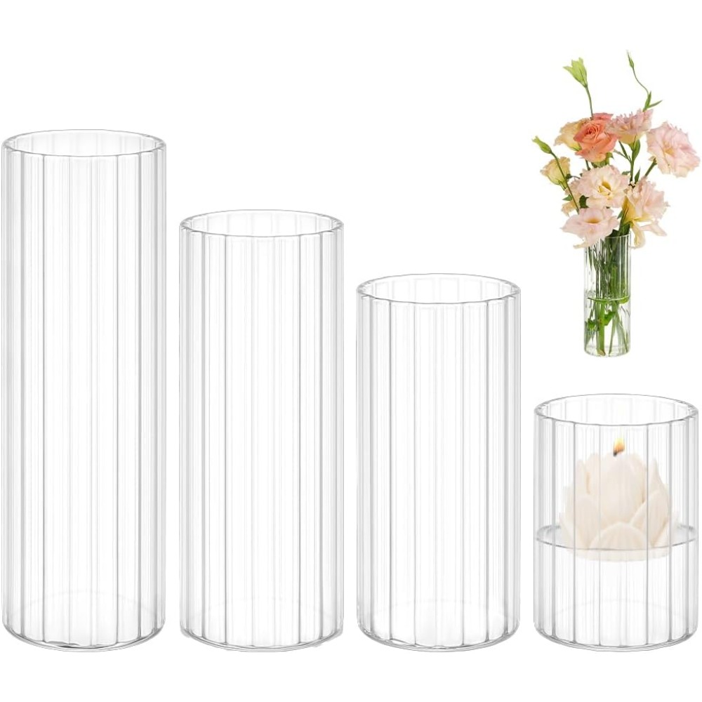 4 حجم المزهريات اسطوانة زجاجية - مراجعة Candle Containers وسعره