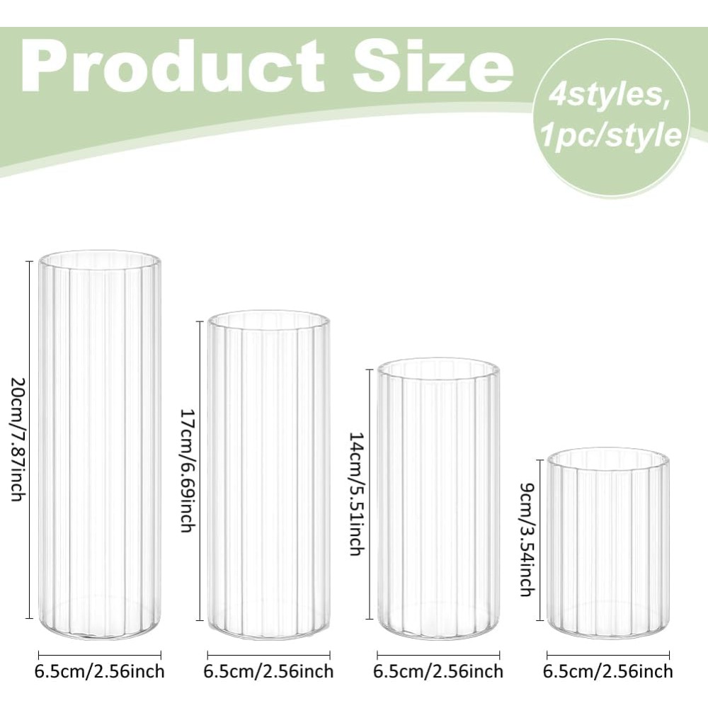 4 حجم المزهريات اسطوانة زجاجية - مراجعة Candle Containers وسعره