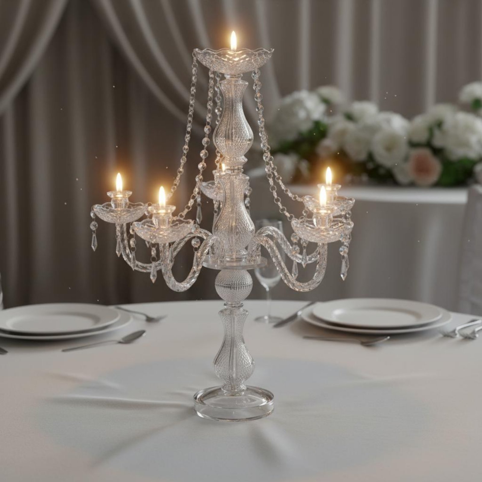 شمعدان كريستال أنيق للزفاف، حا - مراجعة Silk Candle وسعره