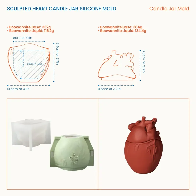 قوالب شمع على شكل قلب من نيكول - مراجعة Candle Molds وسعره